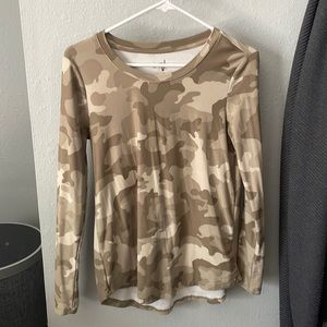 Camo print soft long sleeve tee